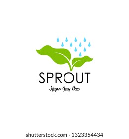 Sprouts logo vector. Organic logo template