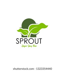 Sprouts logo vector. Organic logo template
