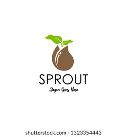 Sprouts logo vector. Organic logo template