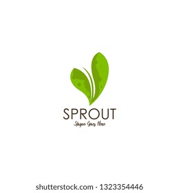 Sprouts logo vector. Organic logo template
