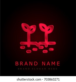 Sprouts red chromium metallic logo