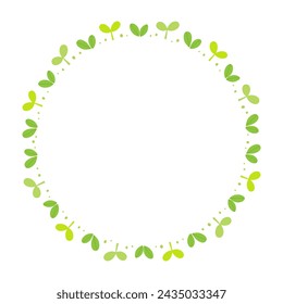 Sprouts round frame template on white background.	