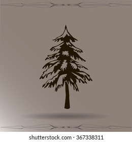 Similar Images, Stock Photos & Vectors of Fir-trees black icon