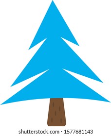spruce with blue top forest tree on a white background a symbol of winter and holidays