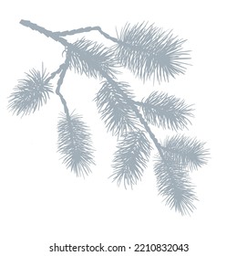 Spruce branch decor for Christmas card design, New Code, or a pattern for textiles and paper for gifts