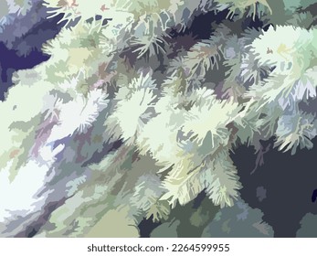 Spruce branches in daylight for posters or fabric products. Rich background from spruce branches for holidays or events, interiors, covers, wallpaper, fashion, business concepts, scrapbooking, etc.