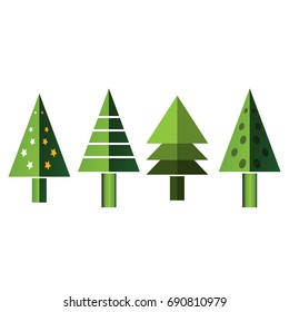 Spruce, christmas tree icon. logo template set