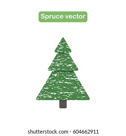 Spruce, christmas tree with snow icon in a flat design. Vector illustration eps10