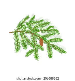 Spruce Christmas tree symbol celebration vector illustration