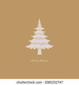 Sprurito, árbol de Navidad, ilustración vectorial, silueta plana, elemento aislado 