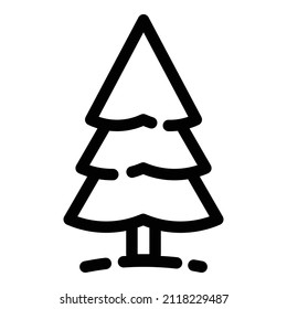 Spruce Flat Icon Isolated On White Background