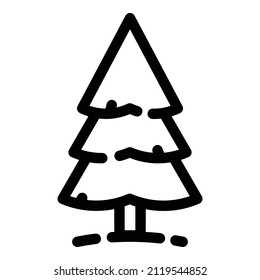 Spruce Flat Icon Isolated On White Background