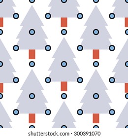 Spruce forest seamless pattern. Vector illustration.