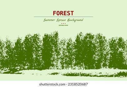 Spruce forest silhouette.Spruce tree silhouette. Pine tree silhouette