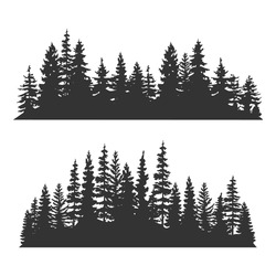 Raubwaldsilhouette.Spruce Wood Silhouette.Spruce Baum Silhouette.