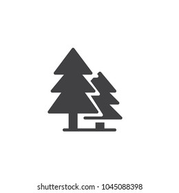 Spruce forest vector icon. filled flat sign for mobile concept and web design. Coniferous trees simple solid icon. Symbol, logo illustration. Pixel perfect vector graphics