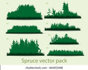 Spruce forest vector pack