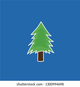 spruce hand drawn icon. nature vector illustration. editable stroke.