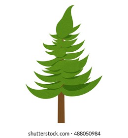 Spruce icon in cartoon style isolated on white background. Tree symbol