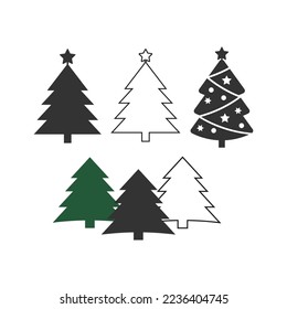 Spruce icon. Cristmastree and forest set lime and bsckground vector ilustration. 