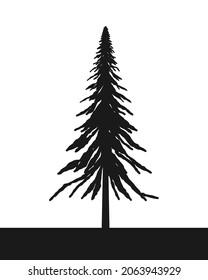 Spruce icon. Fir tree silhouette. Wood and forest symbol. Vector illustration image.