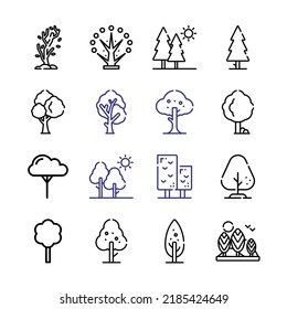 spruce Icon Set with line icons. Modern Thin Line Style. Suitable for Web and Mobile Icon. Vector illustration EPS 10.