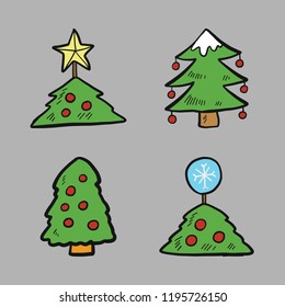 spruce icon set. vector set about christmas tree icons set.