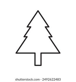 spruce icon vector, fir tree sign linear illustration for web and app on white background..eps