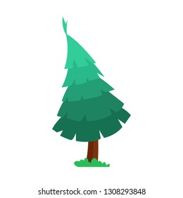 Spruce isolated vector object.
Element for game or background.