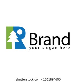 Spruce Letter R Logo. Vector Illustration on white background