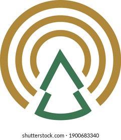 spruce logo with some light curved circles