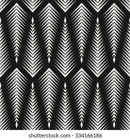 Spruce In Monochrome Pattern, Geometric Pattern, Seamless Vector Background.