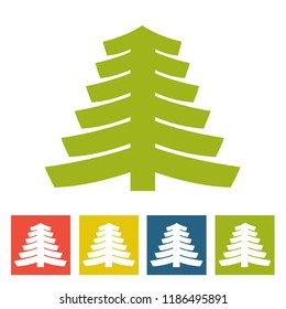 Spruce. New Year icon. Vector illustration
