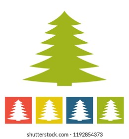 Spruce. New Year icon. Vector illustration
