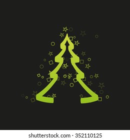 Spruce. Pine. Christmas tree. Conifer decorations. The symbol of  Evergreen. Vector illustration. Logo. Icon.