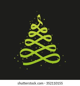 Spruce. Pine. Christmas tree. Conifer decorations. The symbol of  Evergreen. Vector illustration. Logo. Icon.