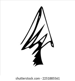 Spruce, pine. Vector sketch drawn by hand. Isolated object on a white background. Template design, clipart, tattoo, logo, sketch, doodles, clipart.