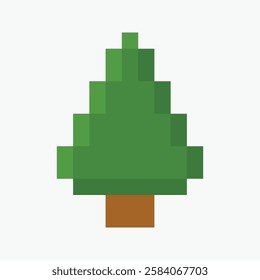 spruce pixel art icon vector illustration.