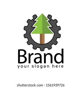 Spruce power logo. Vector Illustration on black background