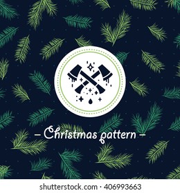 Spruce seamless texture. Christmas design pattern.