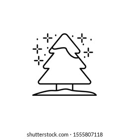 Spruce snow icon. Simple line, outline vector of winter vacation icons for ui and ux, website or mobile application