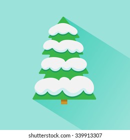 Spruce with snow.Merry Christmas
