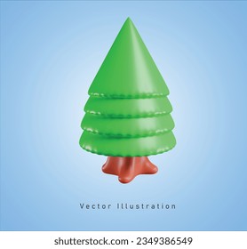 árbol de abetos en ilustración vectorial 3d