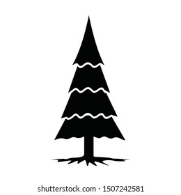 spruce tree icon vector. winter and christmas symbol