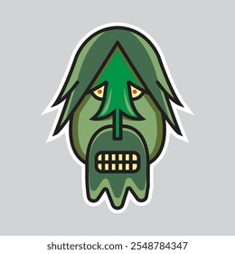 Spruce tree monster flat vector