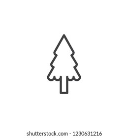 Spruce tree outline icon. linear style sign for mobile concept and web design. Coniferous forest simple line vector icon. Symbol, logo illustration. Pixel perfect vector graphics