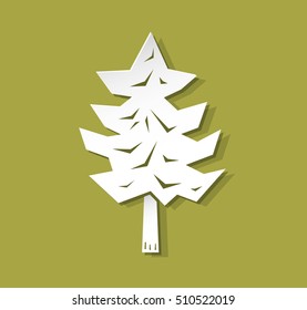 Spruce tree, paper style.
