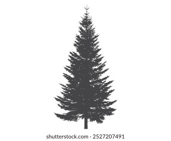 spruce tree silhouette. Christmas tree. Christmas, New Year and nature design element. isolated vector illustration in simple style