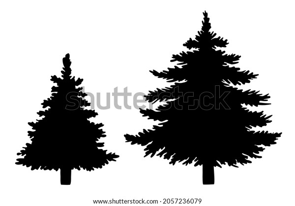 Spruce Tree Silhouettes Vector Isolated Illustration Stock Vector ...