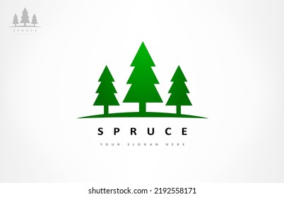 Spruce tree vector. Logo plant.